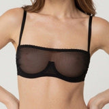 Fascia non imbottita con ferretto invisibile in tulle - NERO - SP26