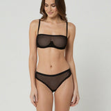 Fascia non imbottita con ferretto invisibile in tulle - NERO - SP26