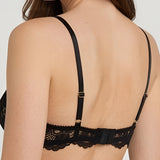 Triangolo non imbottito senza ferretto in pizzo - NERO - WF20