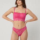 Top non imbottito in pizzo - FUXIA - WF41