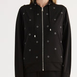 Felpa con Zip e Strass - NERO - CL50