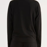 Felpa con Zip e Strass - NERO - CL50