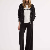 Felpa con Zip e Strass - NERO - CL50