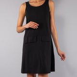 Abito Corto Smanicato in Viscosa - NERO - CL80