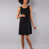 Abito Corto Smanicato in Viscosa - NERO - CL80