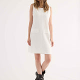 Abito Corto Smanicato in Viscosa - MILK - CL80