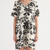 Kaftano Corto Stampa Etno - NERO - EC70