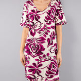 Kaftano Corto Stampa Etno - BORDEAUX - EC70