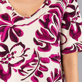 Kaftano Corto Stampa Etno - BORDEAUX - EC70