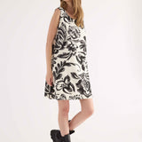 Abito Corto Stampa Etno - NERO - EC80