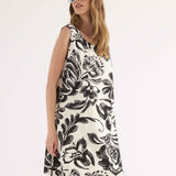 Abito Corto Stampa Etno - NERO - EC80