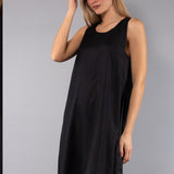 Abito Corto Smanicato Viscosa Fresh - NERO - FD80