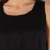 Abito Corto Smanicato Viscosa Fresh - NERO - FD80