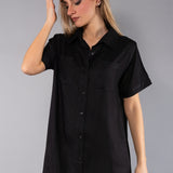 Abiti Midi Chemisier Viscosa Fresh - NERO - FD84