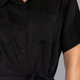 Abiti Midi Chemisier Viscosa Fresh - NERO - FD84