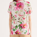 Blusa con Stampa Floreale - BIANCO - FF45