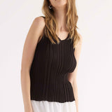 Top a Coste con Strass - NERO - GN40