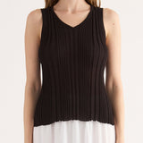 Top a Coste con Strass - NERO - GN40