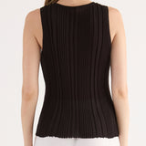 Top a Coste con Strass - NERO - GN40