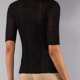 Maglia a Coste con Strass - NERO - GN53