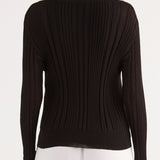 Cardigan a Coste con Strass - NERO - GN76