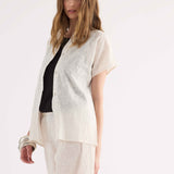 Blusa con Bottoni Cotone Floreale - VARIANTE UNICA - MR45