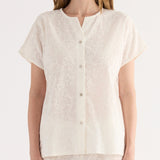 Blusa con Bottoni Cotone Floreale - VARIANTE UNICA - MR45