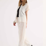 Blusa con Bottoni Cotone Floreale - VARIANTE UNICA - MR45