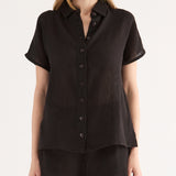 Camicia Cotone Safari - NERO - SA58