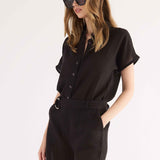 Camicia Cotone Safari - NERO - SA58