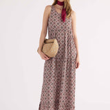 Abito lungo con Stampa Geometrica - VARIANTE UNICA - SO82