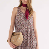 Abito lungo con Stampa Geometrica - VARIANTE UNICA - SO82