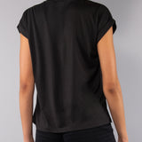 Blusa con Spilla Fiore - NERO - SU46