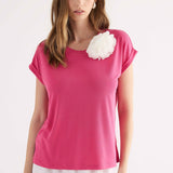 Blusa con Spilla Fiore - PORPORA - SU46