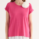 Blusa con Spilla Fiore - PORPORA - SU46