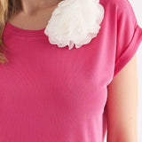 Blusa con Spilla Fiore - PORPORA - SU46