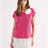 Blusa con Spilla Fiore - PORPORA - SU46