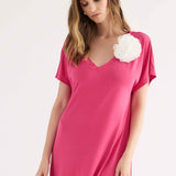 Abiti Midi Modal con Spilla Fiore - PORPORA - SU84