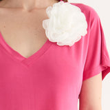 Abiti Midi Modal con Spilla Fiore - PORPORA - SU84