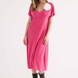 Abiti Midi Modal con Spilla Fiore - PORPORA - SU84