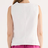 Gilet con Bottoni Lino Viscosa - MILK - SW44