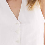 Gilet con Bottoni Lino Viscosa - MILK - SW44