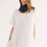 Abito Midi Ampio Lino Viscosa - MILK - SW84