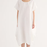 Abito Midi Ampio Lino Viscosa - MILK - SW84