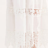 Abito Lungo Cotone Macramè - BIANCO - SY82