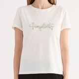 T-shirt con Strass e Perle - BIANCO - TH01