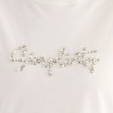 T-shirt con Strass e Perle - BIANCO - TH01