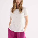 T-shirt con Strass e Perle - BIANCO - TH02