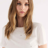 T-shirt con Strass e Perle - BIANCO - TH02