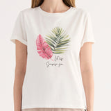 T-shirt con Stampa e Strass - BIANCO - TH04